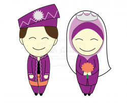 muslim wedding cartoon - Google Search | clip art | Desain undangan ...
