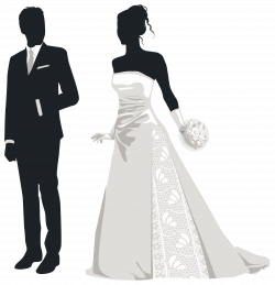 Bride and Groom Silhouettes PNG Clip Art - Best WEB Clipart