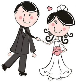 Bride and groom dibujos clipart digi stamps wedding novios boda cute ...