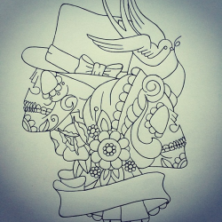 New Bride and Groom sugar skull design for the lovely Char… | Flickr