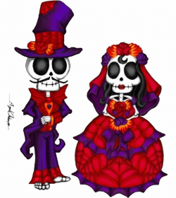 Skeleton Bride And Groom Drawing | Free download best Skeleton Bride ...
