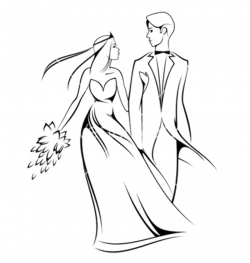 Cartoon bride and groom vector by seamartini image clip art clip ...