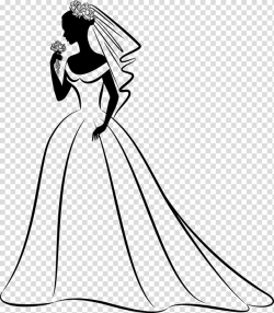Drawing Bride Sketch, bride transparent background PNG ...