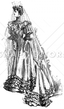 Vector Clipart Vintage Bride