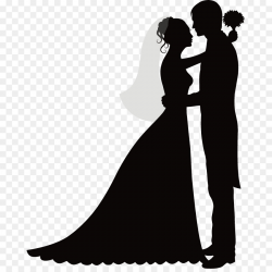 Bride And Groom Cartoon clipart - Bride, Silhouette, Wedding ...