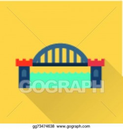 Vector Stock - Vector bridge flat icon. Clipart Illustration ...