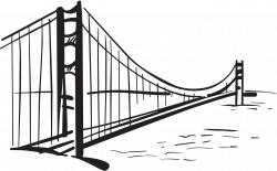 Golden Gate Bridge Drawing Silhouette - Hand drawn ...