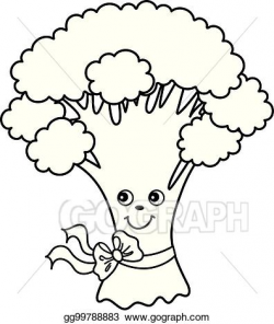 Vector Art - Vector cartoon broccoli. Clipart Drawing ...