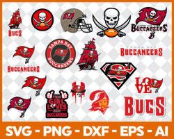 Tampa Bay Buccaneers SVG, Tampa Bay Buccaneers files, buccaneers logo,  football, silhouette cameo, cricut, digital clipart, layers, png dxf