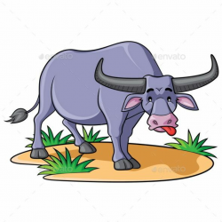 Illustration of cute cartoon buffalo. in 2019 | Buffalo ...