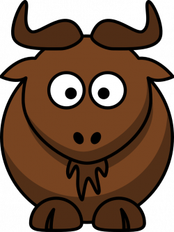 Cartoon wildebeest cute clip art 100% free from ...