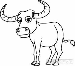 Animals buffalo black white outline clipart in - ClipartAndScrap
