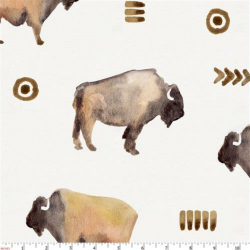 Watercolor Buffalo Fabric by the Yard