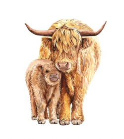 Watercolor of Mom and Baby Yak - Download Free Vectors ...