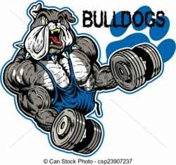 Vector - bulldog with muscles - stock illustration, royalty free ...