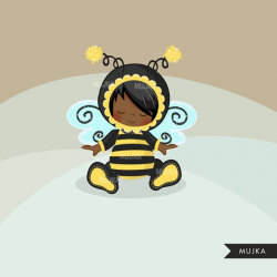 Bee Baby clipart, bumblebee costume baby shower graphics ...