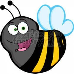 5592 Royalty Free Clip Art Happy Bumble Bee Cartoon Mascot Character  clipart. Royalty-free clipart # 388798
