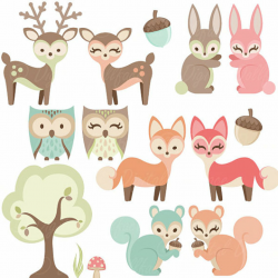 Woodland Nursery Clipart, Baby Animals Clip Art, Forest Friends Baby ...