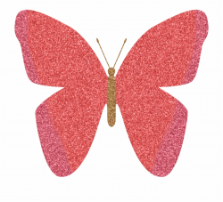 Glitter Clip Art Free - Clipart Pink Butterfly, Transparent Png ...