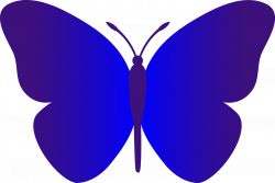 Simple Blue Butterfly - Free Clip Art