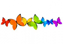 Rainbow butterflies border for Your design | BORDERS CLIPART ...