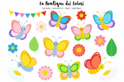 Colorful Butterfly Clipart ~ Graphics ~ Creative Market