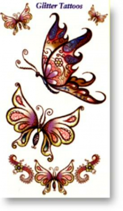 Glitter Enchanted Butterfly Tattoos