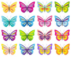 Butterfly Clip Art, Digital Butterflies Clipart, Colorful ...