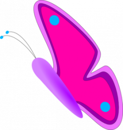 Pink And Purple Butterfly Side View Clip Art at Clker.com - vector ...