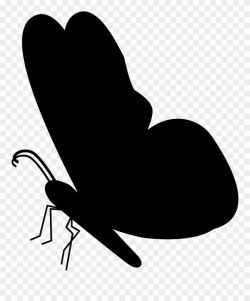 Black Butterfly Shape From Side View Comments - Butterfly Png Black ...