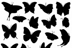 Butterfly Silhouette Clipart/Vectors ~ Illustrations ~ Creative Market