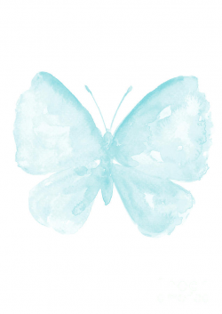 Blue Butterfly, Baby Blue Paster Kids Room Clip Art, Butterflies Watercolor  Painting by Joanna Szmerdt