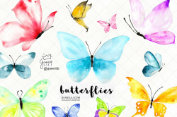 Watercolor Butterfly Cliparts ~ Illustrations ~ Creative Market