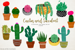 Boho Cactus Clipart Succulents Clipart Plant Clipart Cactus