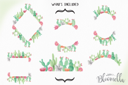 Watercolor Cactus Clipart Frames Border Clipart Flowers