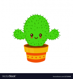 Cute smiling happy funny cactus