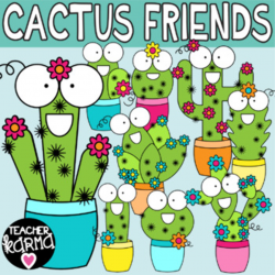 Cactus Clipart, Happy Friends