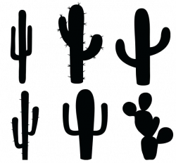 Cactus Clipart Silhouette Files Cute Transparent Png - AZPng