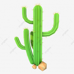 Cactus Prickly Pear Plant Simple Cartoon 3d Stereo Material ...