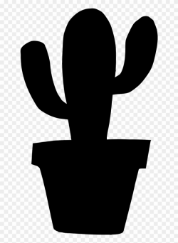 Cactus Black And White Silhouette , Png Download - Cactus Clipart ...