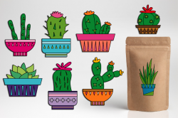 Cacti clipart / cactus plant graphic illustrations