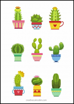 Largest FREE Printable Selection | PRINTABLES | Cactus, Cactus wall ...