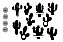 Cactus svg, cactus clipart, Cactus Monogram Svg, cactus silhouette, Cactus  SVG Cut Files, cricut files, cactus cutfiles, dxf, svg, eps, png.