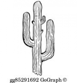 Black And White Cactus Clip Art - Royalty Free - GoGraph