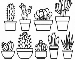 Black and white cactus clipart 6 » Clipart Station