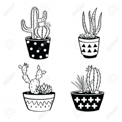 Black And White Cactus Clipart & Free Clip Art Images #17694 ...