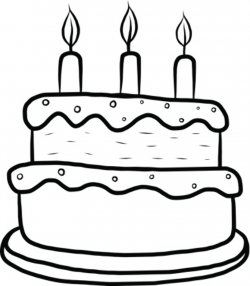 Free Birthday Cake Clip Art Black And White, Download Free Clip Art ...
