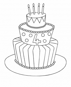 Simple Clipart Birthday Cake - Easy Drawing Of Cake Free PNG Images ...