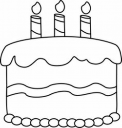 Free Birthday Cake Clip Art Black And White, Download Free Clip Art ...