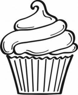 5 Best Images of Printable Birthday Cupcake Outlines - Black and ...